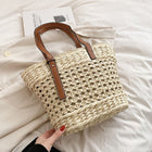 Sac De Paille Pour La Plage Beige En