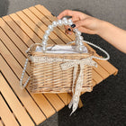 Sac En Paille Et Perles Camel