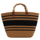 Sac De Plage Femme Paille Brun En