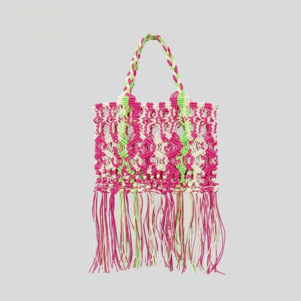 Sac De Plage Tendance Rose Plage En Osier