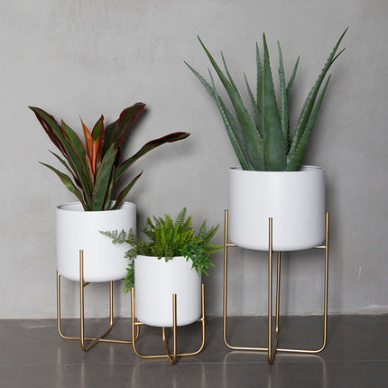 Cache Pot Sur Pied Moderne S / Blanc