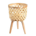 Cache-Pot Sur Pieds Osier Bambou Petit Cache-Pot En
