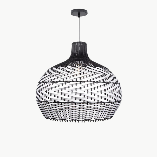 Suspension Rotin Noir & Blanc Suspensions