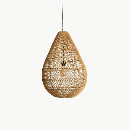 Suspension Lanterne Rotin Beige / 37 Cm X 50 Suspensions