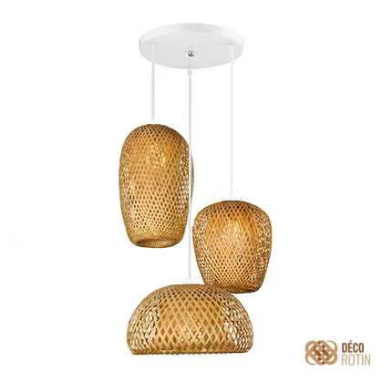 Suspension Bambou Triple Blanc Suspensions
