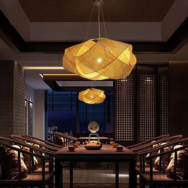 Suspension Bambou Osier Luminaire