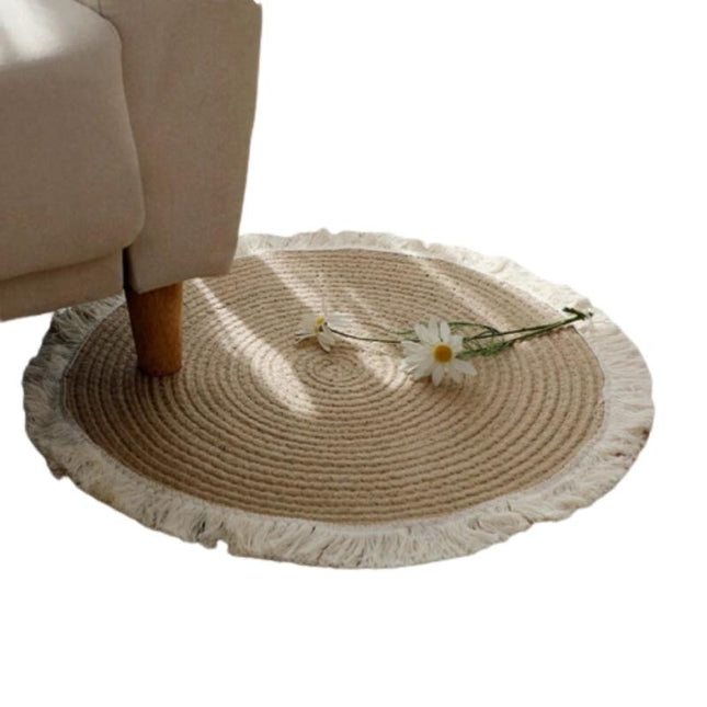 Tapis Osier Avec Frange