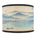 Abat-Jour Bambou Paysage Peint 30 Cm Abat-Jour