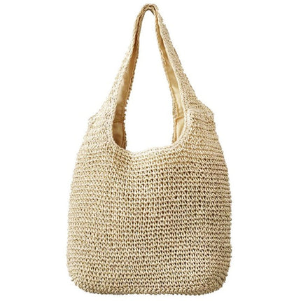 Sac De Plage Grand Format Beige Plage En Osier