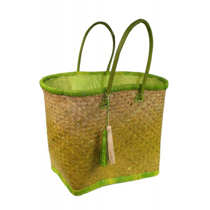 Panier De Marché Osier Bicolore Vert Paniers