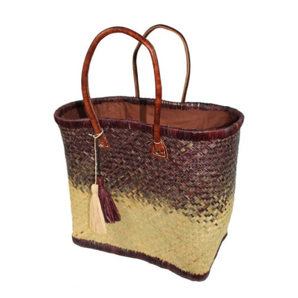 Panier De Marché Osier Bicolore Marron Paniers