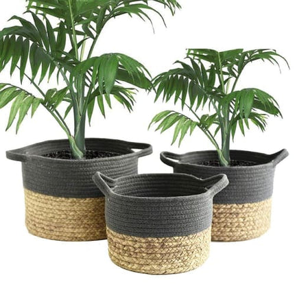 Cache Pot Osier Gris Ancien Cache-Pot En