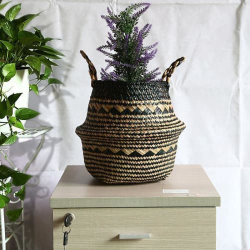 Cache Pot En Osier Noir