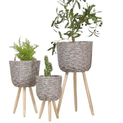 Cache Pot De Fleur Sur Pied Cache-Pot En Osier