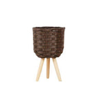 Cache-Pot Osier Sur-Pieds Marron Petit Cache-Pot En