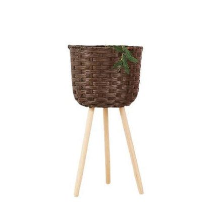 Cache-Pot Osier Sur-Pieds Marron Grand Cache-Pot En
