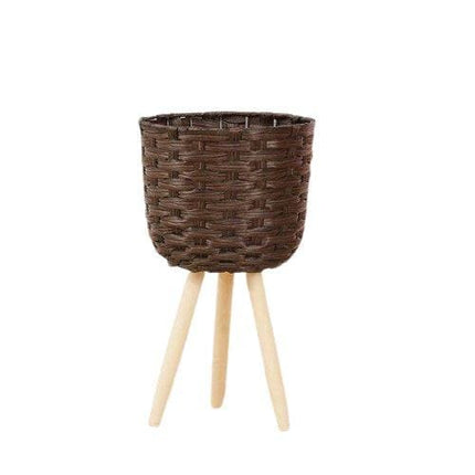 Cache-Pot Osier Sur-Pieds Marron Moyen Cache-Pot En