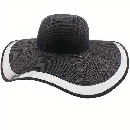 Chapeau De Paille Noir Pour Femme