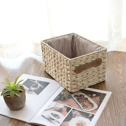 Cube De Rangement En Paille Blanc Panier Rangement