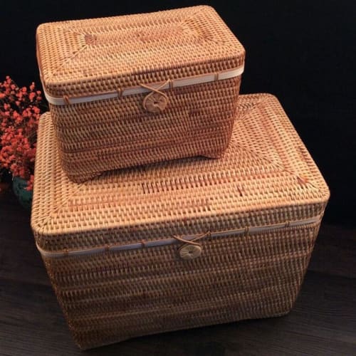 Très Grand Panier En Osier Et Rotin Moyen:25X15X18Cm Paniers