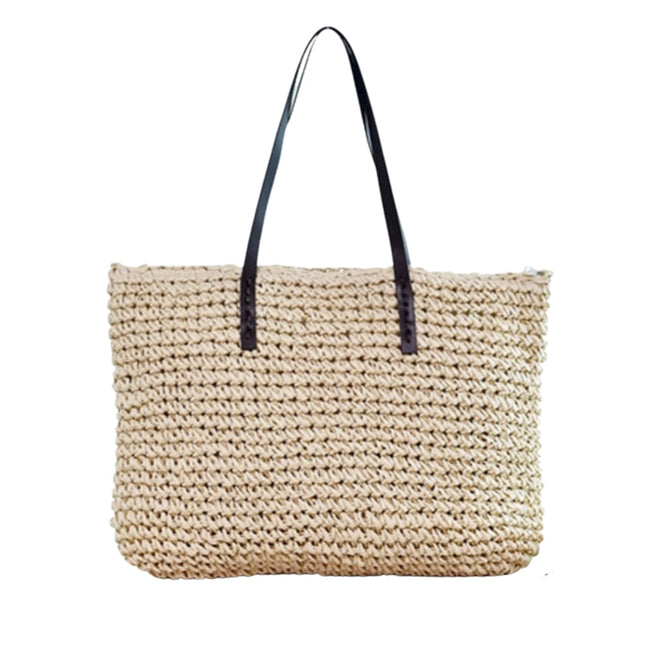 Grand Sac De Plage En Osier Beige