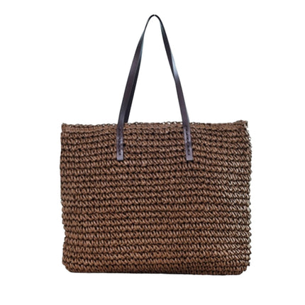 Grand Sac De Plage En Osier Marron