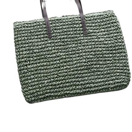 Grand Sac De Plage En Osier Vert