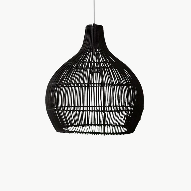 Grande Suspension Rotin Noir Suspensions