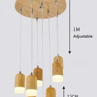 Lustre Bambou Bois Acier Luminaire
