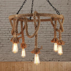 Lustre Bambou Corde Luminaire