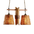 Lustre Bambou Deux Suspensions Luminaire