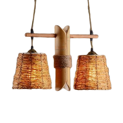 Lustre Bambou Deux Suspensions Luminaire