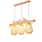 Lustre Bambou Oiseau Luminaire