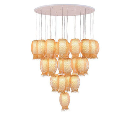 Lustre Bambou Tulipe Luminaire