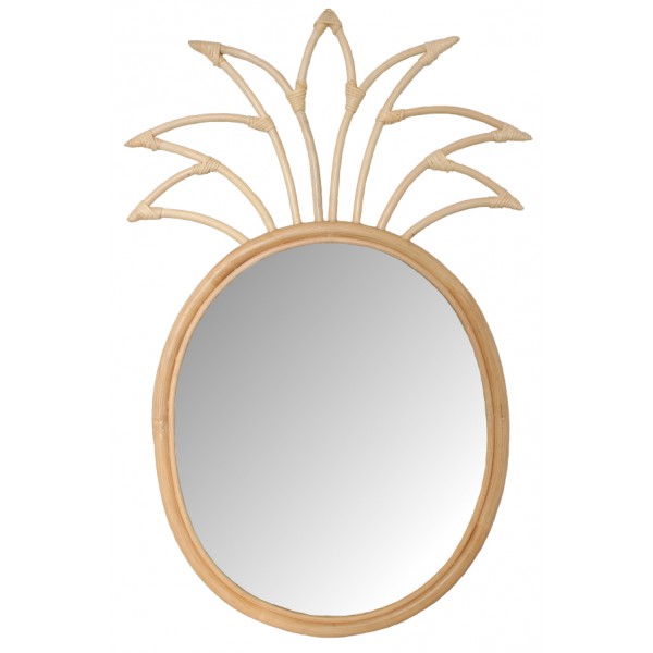 Miroir En Rotin Fantaisie (Ananas)
