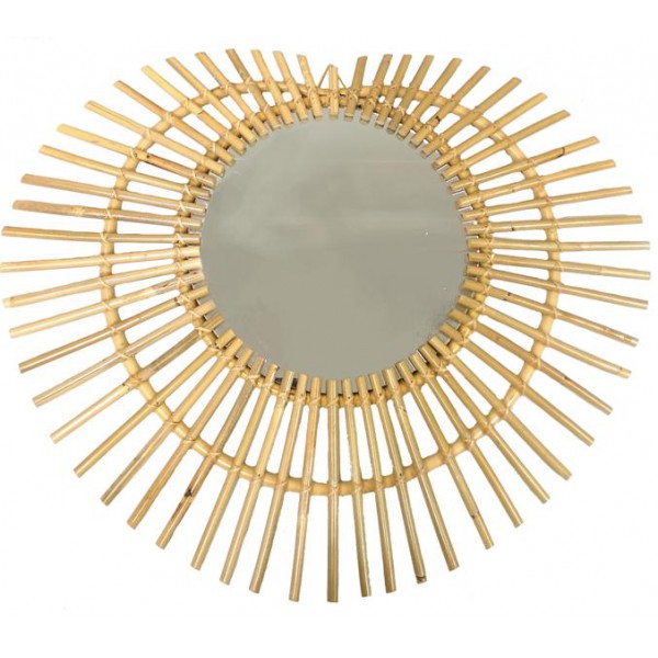 Grand Miroir Rond Rotin Chambre