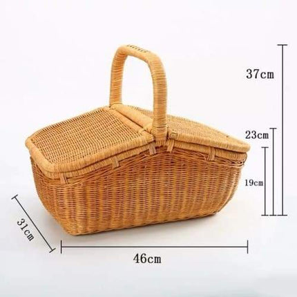 Panier En Osier Pour Pique Nique 46X31X37Cm Panier Osier