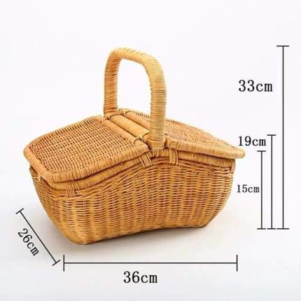 Panier En Osier Pour Pique Nique 36X26X33Cm Panier Osier
