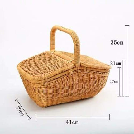 Panier En Osier Pour Pique Nique 41X29X35Cm Panier Osier