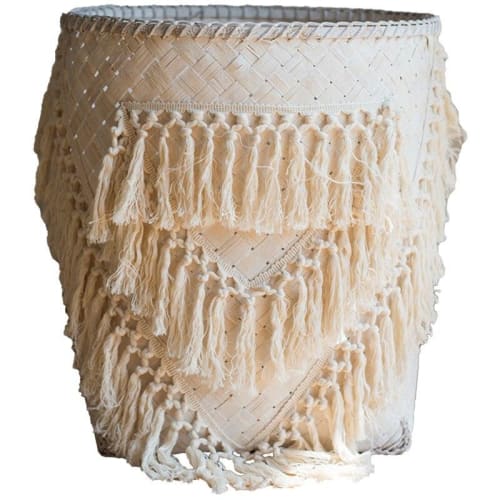 Panier De Linge En Osier Blanc À Linge