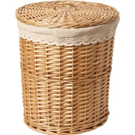 Panier À Linge En Osier<Br> Avec Couvercle Linge