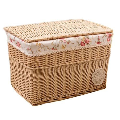 Panier En Osier Avec Couvercle Rangement Osier