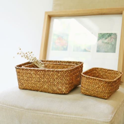Petit Panier En Paille De Rangement Rangement Paille