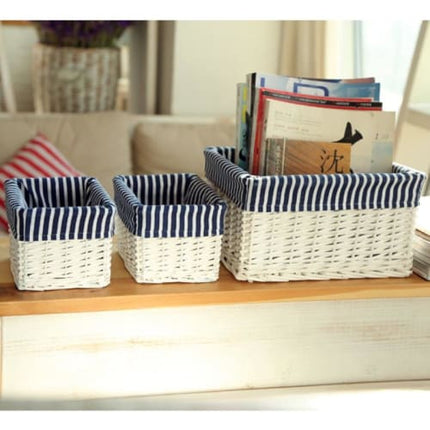 Panier De Rangement En Osier Blanc