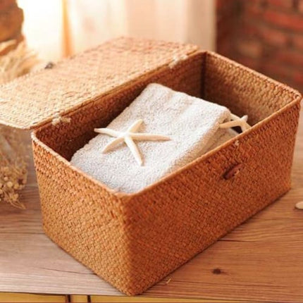 Panier De Rangement En Osier Avec Couvercle