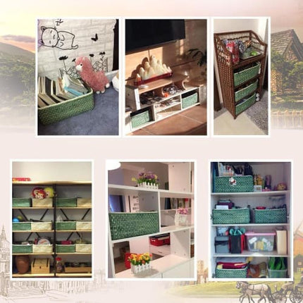 Panier Rangement En Osier Vert