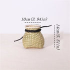 Panier De Rangement Rond En Paille Avec Pompon 10X14 Cm Osier