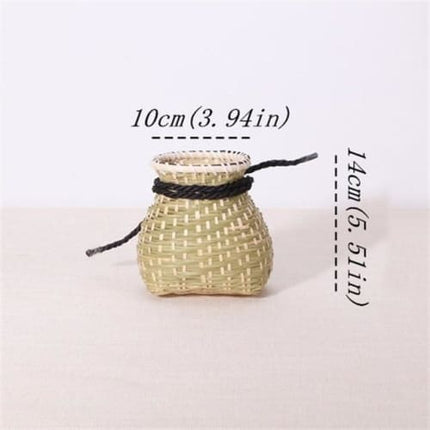Panier De Rangement Rond En Paille Avec Pompon 10X14 Cm Osier