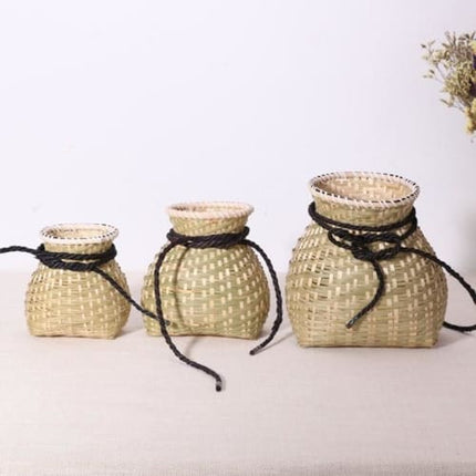 Panier De Rangement Rond En Paille Avec Pompon Osier