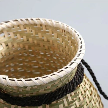 Panier De Rangement Rond En Paille Avec Pompon Osier